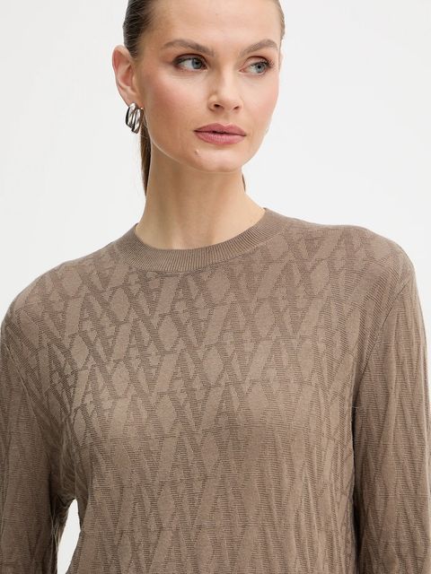 Armani Exchange sweter damski kolor brązowy lekki XW001317 AF16619