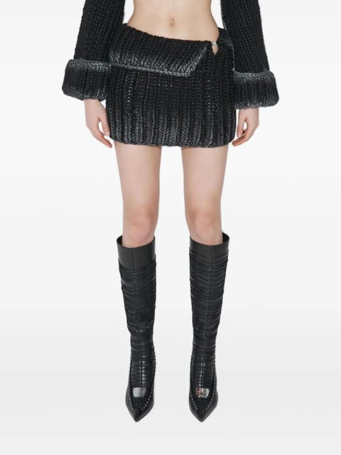 MISBHV knitted draped mini skirt - Black - zdjęcie produktu nr 1