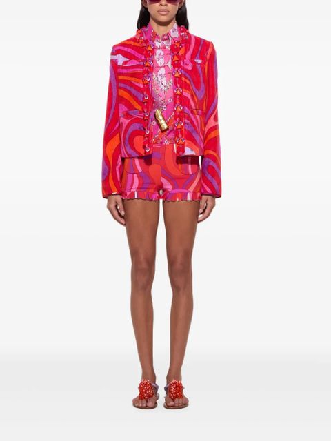 PUCCI swirl-print ruffled jacket - Red - zdjęcie produktu nr 2