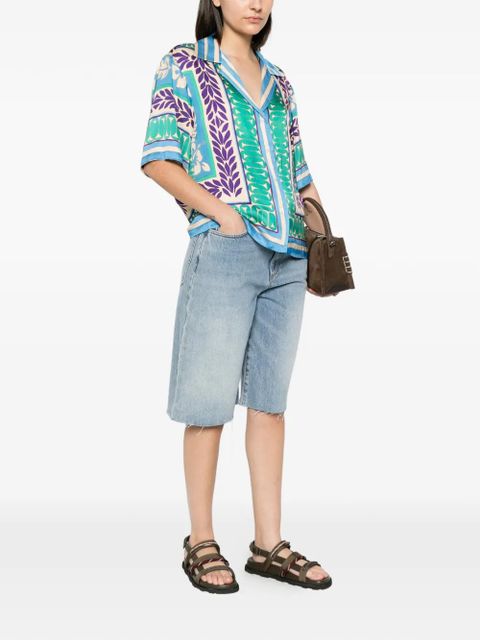 SANDRO graphic-print short-sleeve shirt - Green - zdjęcie produktu nr 2