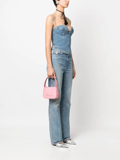 Blumarine logo-detail leather mini bag - Pink