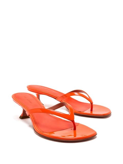 Amina Muaddi patent leather thong sandals - Orange
