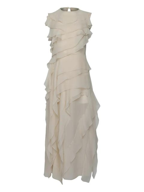 Altuzarra Gigi ruffled gown midi dress - Neutrals - zdjęcie produktu nr 1