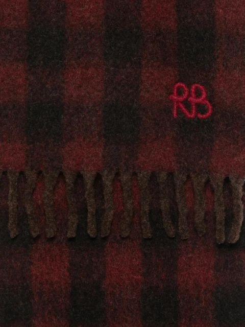 Ruslan Baginskiy check-print scarf - Black