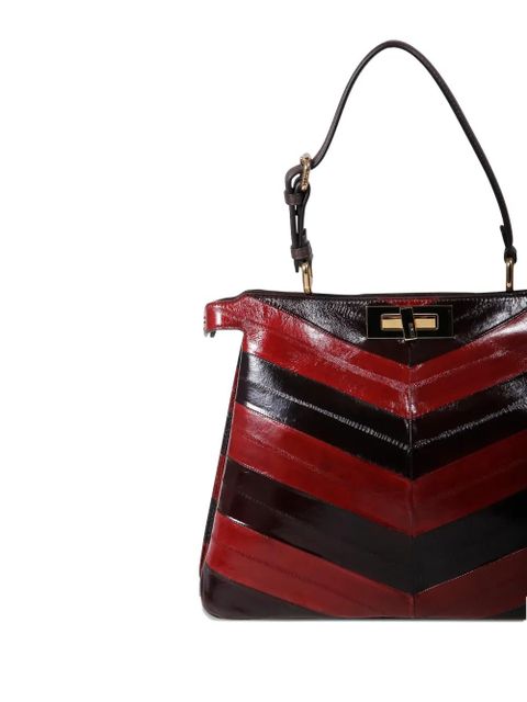 FENDI medium Peekaboo chevron-pattern tote bag - Red - zdjęcie produktu nr 2