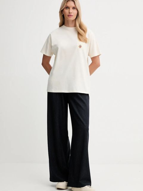 Bally t-shirt bawełniany damski kolor beżowy WJE07E - zdjęcie produktu nr 2