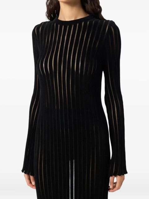 Blumarine ribbed-knit midi dress - Black