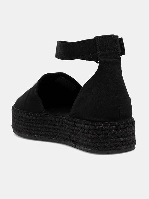 Calvin Klein Jeans espadryle FLATFORM ESPADRILLE SLING MG kolor czarny na platformie YW0YW01735