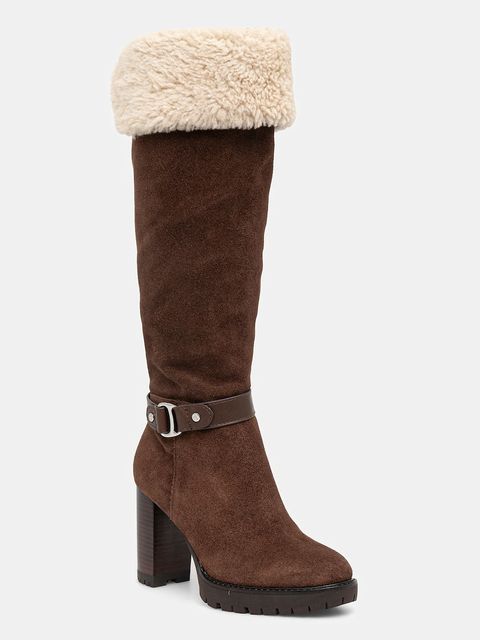 Lauren Ralph Lauren kozaki zamszowe Tasha Tl Hl kolor brązowy na słupku 802977893003 - zdjęcie produktu nr 1