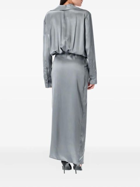 The Attico satin wrap dress - Blue - zdjęcie produktu nr 2