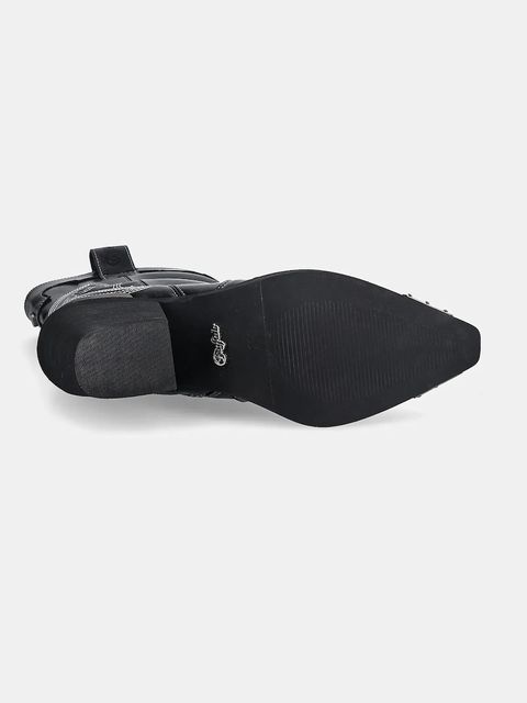 Buffalo kowbojki West Boot Mid damskie kolor czarny na słupku 1221044-BLK