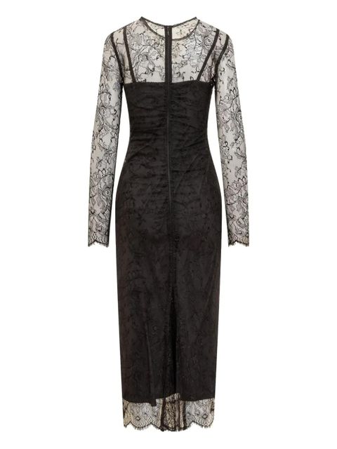 Dolce & Gabbana semi-sheer lace midi dress - Black