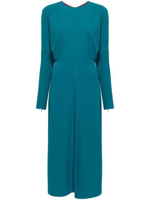 Victoria Beckham dolman-sleeves draped midi dress - Green - zdjęcie produktu nr 1
