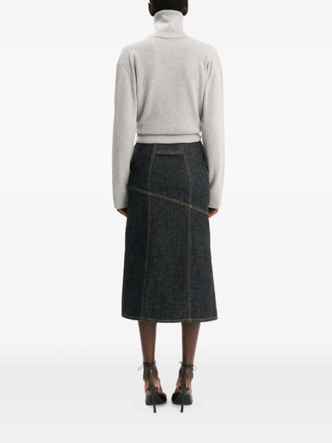 Victoria Beckham panelled denim midi skirt - Blue