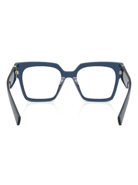 Miu Miu Eyewear logo-detail square-frame glasses - Black - zdjęcie produktu nr 2