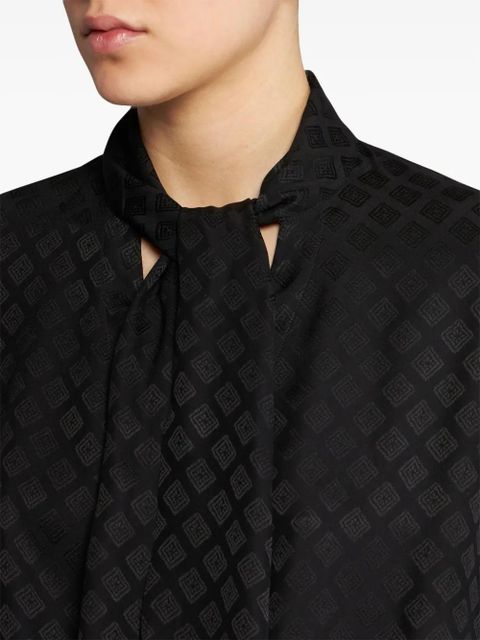 ETRO scarf-collar jacquard shirt - Black