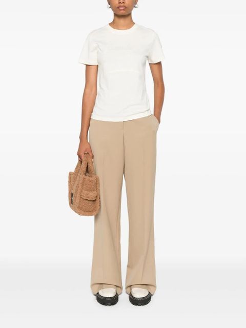 Moncler logo-embroidered cotton T-shirt - Neutrals - zdjęcie produktu nr 2