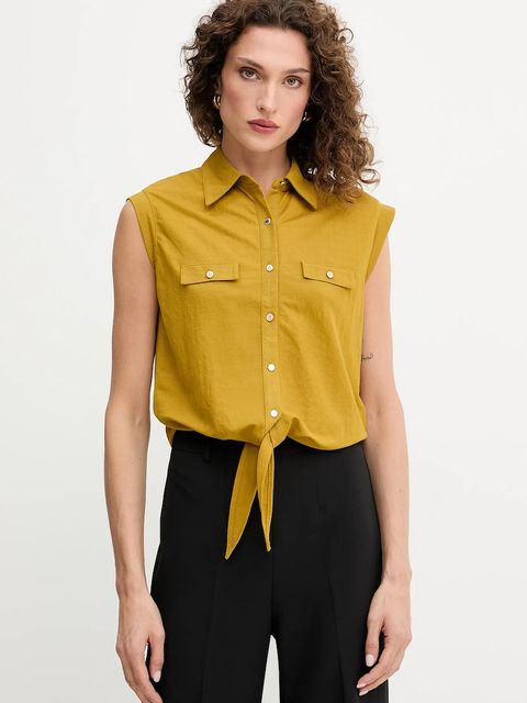 Morgan koszula damska kolor żółty regular z kołnierzykiem klasycznym DAROD - zdjęcie produktu nr 1