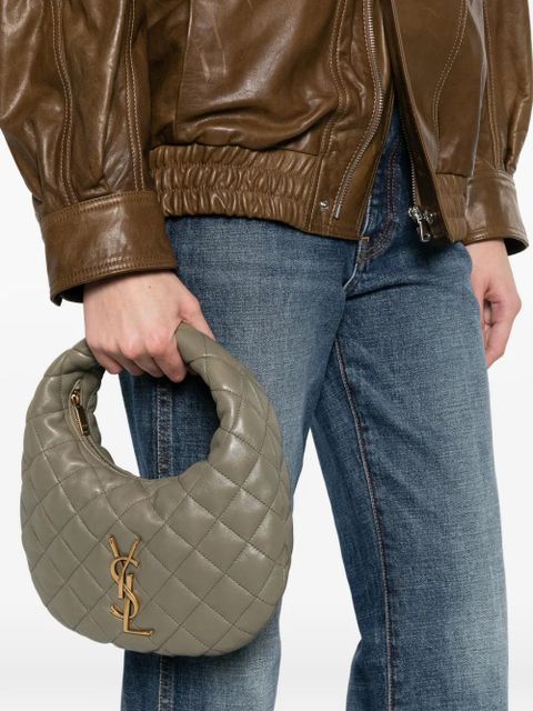 Saint Laurent logo-plaque tote bag - Green - zdjęcie produktu nr 2