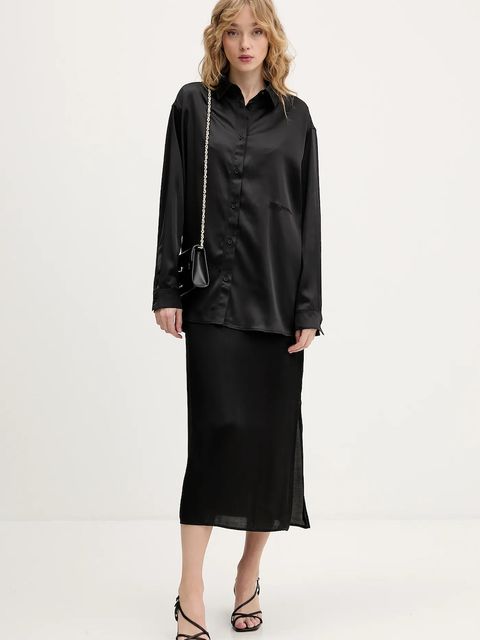 Karl Lagerfeld Jeans koszula damska kolor czarny relaxed z kołnierzykiem klasycznym B1W11038 - zdjęcie produktu nr 2