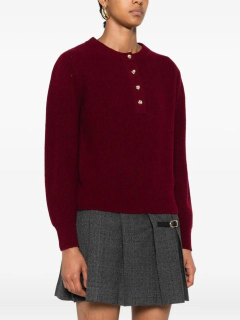 SANDRO ribbed button-embellished sweater - Red - zdjęcie produktu nr 2