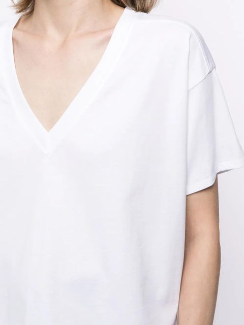 LouLou de Saison V-neck cotton T-Shirt - White