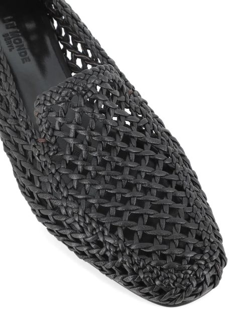 Le Monde Beryl woven leather loafers - Black