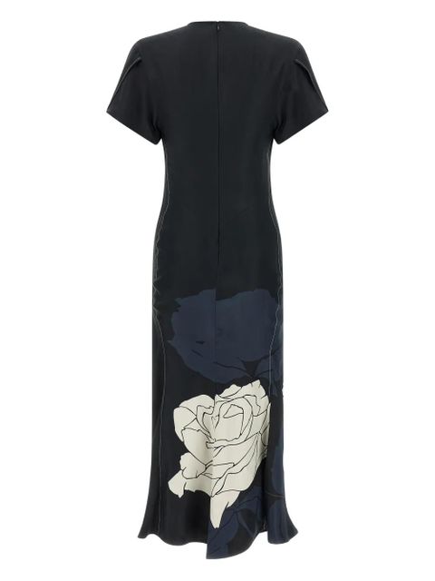 Victoria Beckham gathered V-neck midi dress - Blue - zdjęcie produktu nr 2