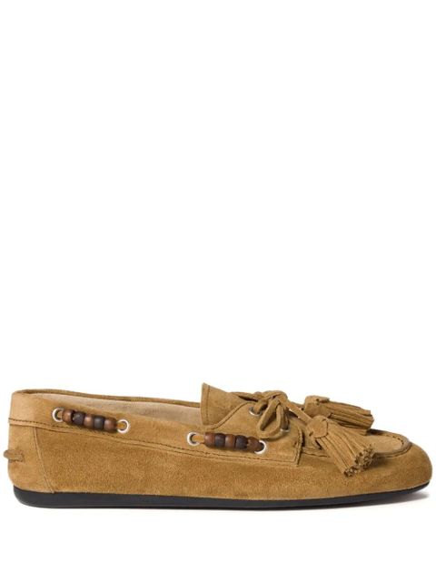 Miu Miu suede tassel loafers - Green - zdjęcie produktu nr 1