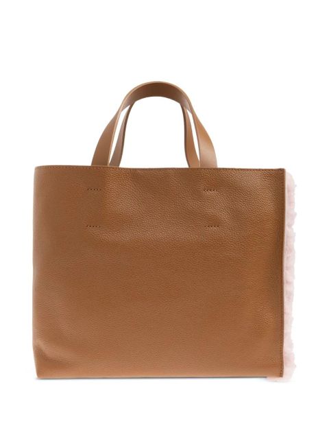 Marni fur-trimmed tote bag - Pink