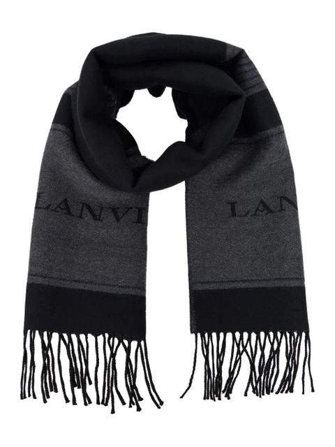 Lanvin logo fringed scarf - Grey - zdjęcie produktu nr 2