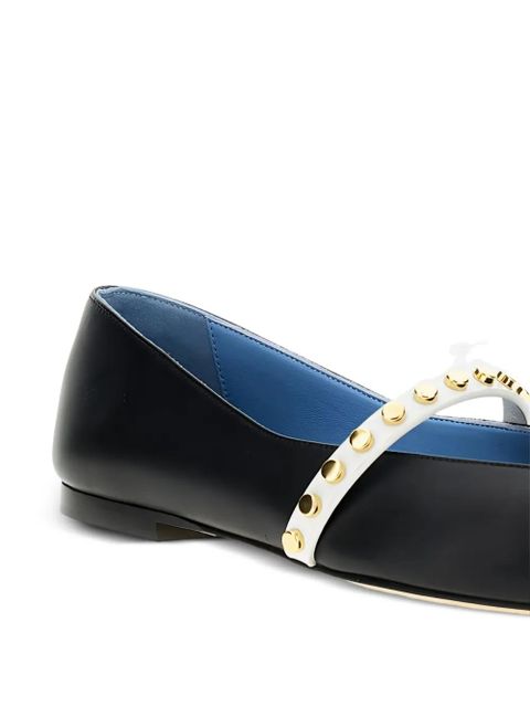 Alexander McQueen pointed-toe studded flat pumps - Black