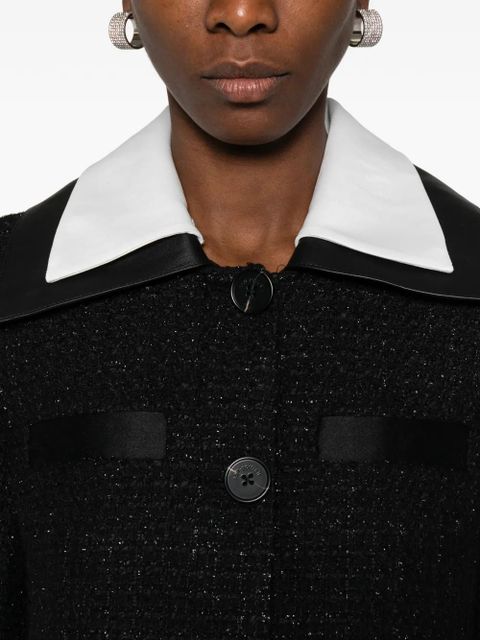 Self-Portrait bouclé mini dress - Black