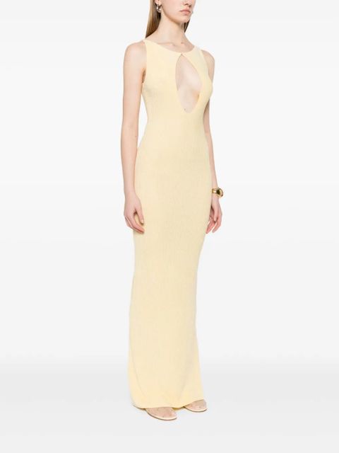 Aya Muse ribbed-knit maxi dress - Yellow