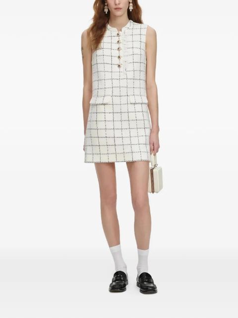 Self-Portrait check button mini dress - White - zdjęcie produktu nr 2