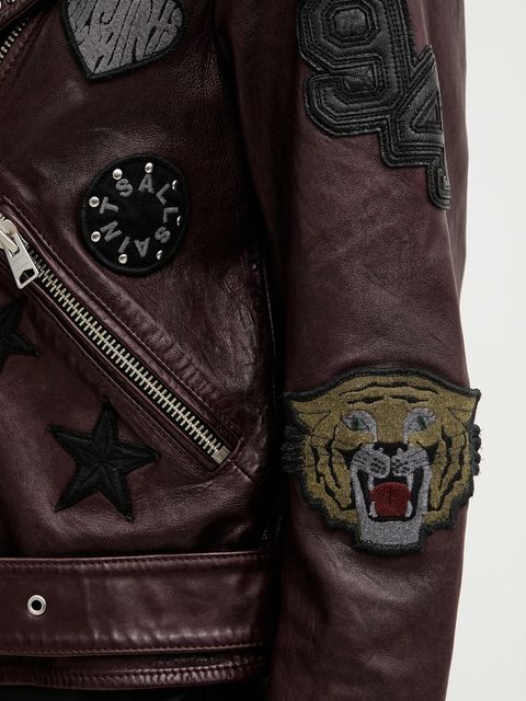 AllSaints ramoneska skórzana COLLEGE kolor bordowy przejściowa W138LB