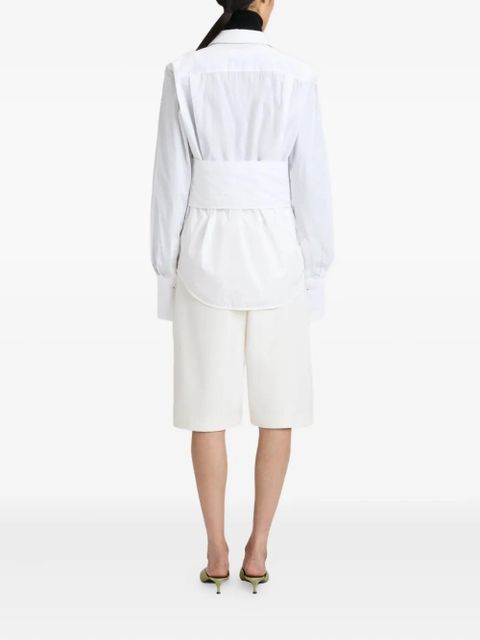 Victoria Beckham tab-detail knee-length shorts - Neutrals