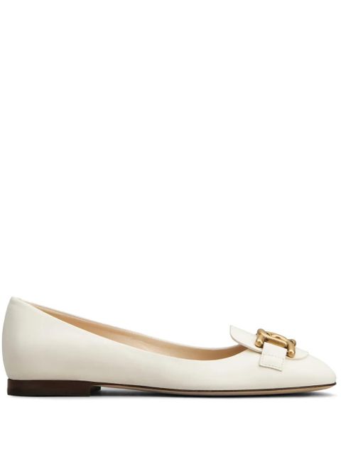 Tod's logo-plaque ballerina shoes - White - zdjęcie produktu nr 1