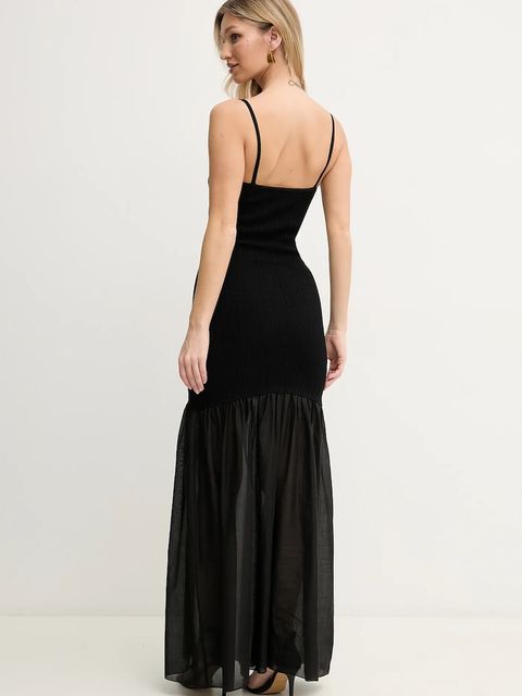 Simona Corsellini sukienka kolor czarny maxi prosta P25CPABO01