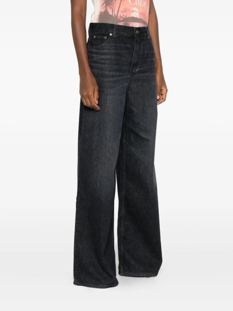 Chloé whiskered wide-leg jeans - Black