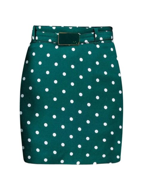 Rowen Rose polka-dots belted mini skirt - Green - zdjęcie produktu nr 1