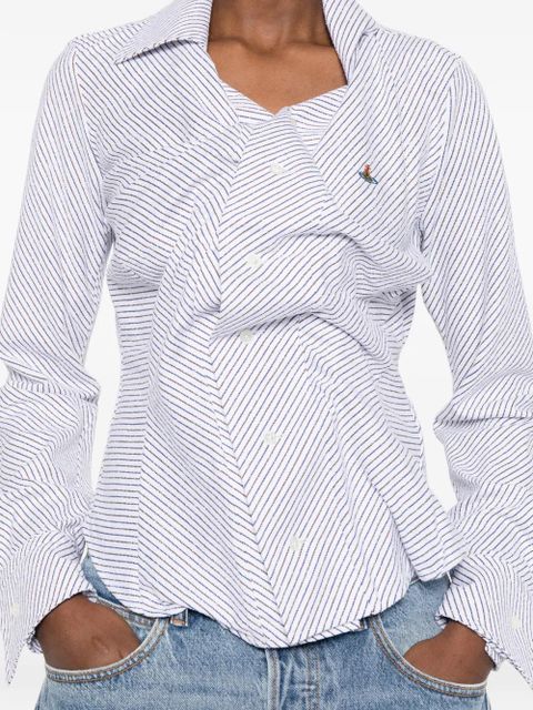 Vivienne Westwood Drunken striped layered shirt - White