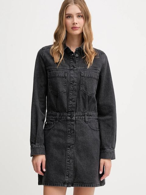 Dkny sukienka jeansowa kolor szary mini rozkloszowana DJ5D9064 - zdjęcie produktu nr 1