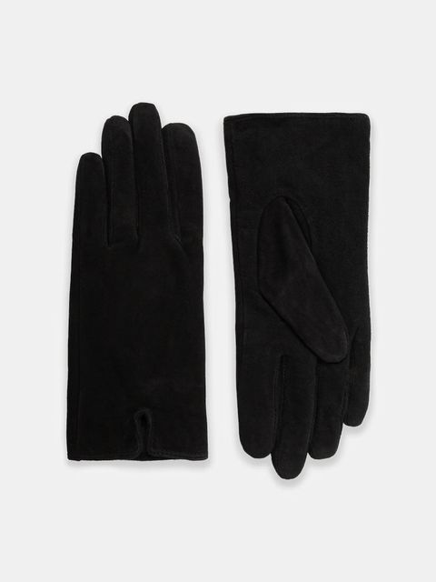 Answear.LAB rękawiczki zamszowe damskie kolor czarny - zdjęcie produktu nr 1