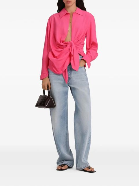 Jacquemus Bahia knot-detail shirt - Pink - zdjęcie produktu nr 2