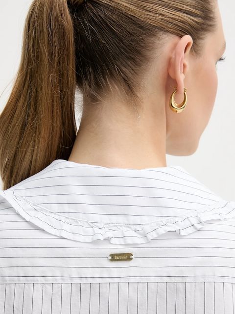 Barbour bluzka bawełniana Avery damska kolor biały wzorzysta LSH1724