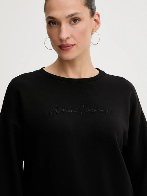 Armani Exchange bluza damska kolor czarny z aplikacją XW000835 AF13397