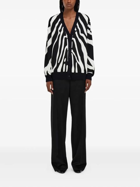 Ferragamo zebra-print cardigan - Black - zdjęcie produktu nr 2