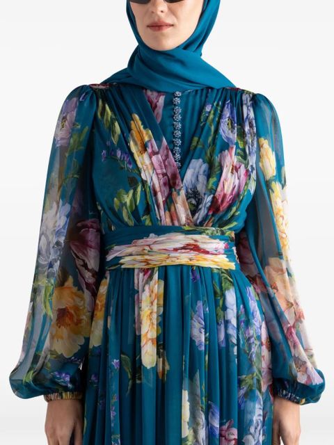 Dolce & Gabbana floral-print maxi dress - Blue