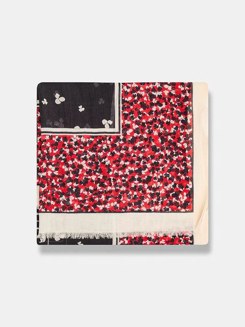 Marc O'Polo szal damski kolor czerwony wzorzysty 600819502041 - zdjęcie produktu nr 2